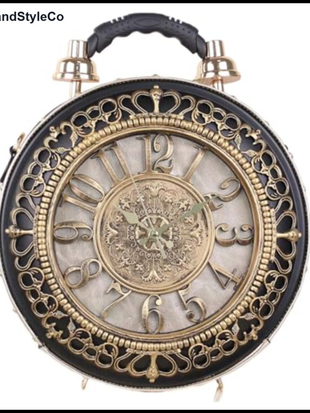 Novelty Clock Shaped Purse Waterproof PVC Crossbody Handbag Adjustable Strap
